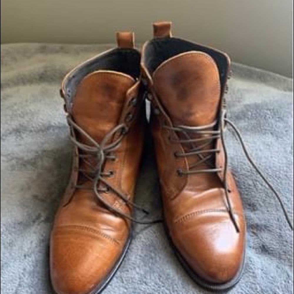 Real Italian leather booties